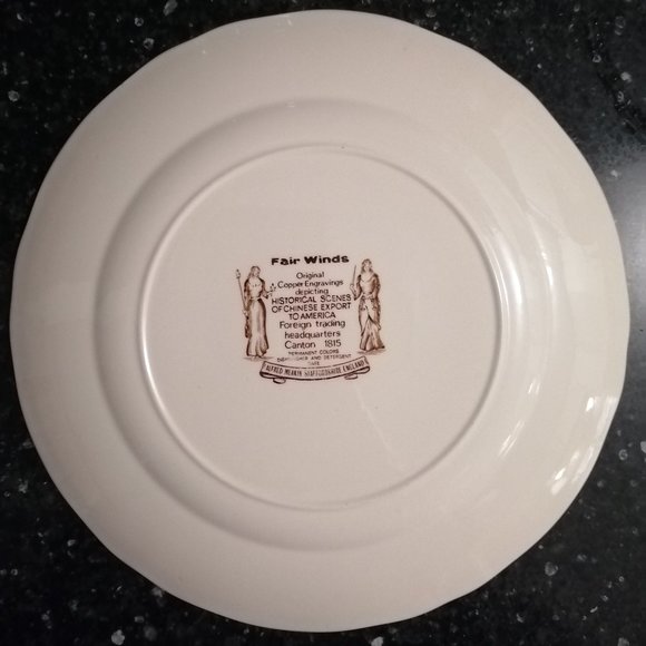 Staffordshire Fair Winds Brown Plates (2) - Picture 2 of 2